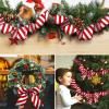 2 Rolls 2.5 Inch x 6 Yards Christmas Red and White Ribbon Christmas Candy Cane Wired Edge Ribbons DIY Craft for Xmas Tree Decorations Wreath Bows Making Gift Wrapping(Diagonal Stripes) view 4