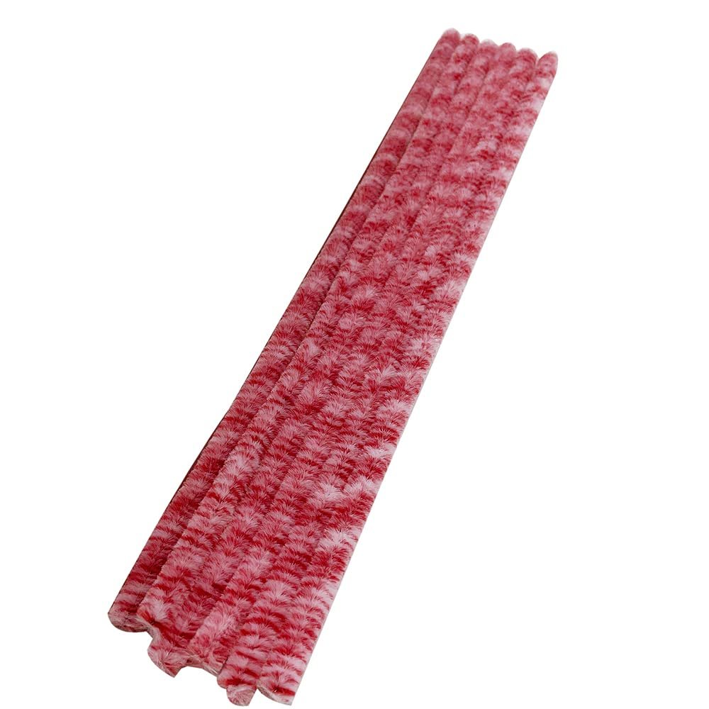 25pcs 30cm(11.81inch) Christmas Striped Chenille Stems Pipe Cleaners,Pipe Cleaners Tinsel Chenille Stems for Creative Craft DIY Art Supplies Retro Christmas Candy Cane Crafting Projects