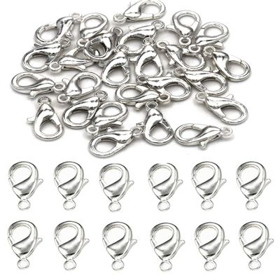 MSCFTFB 300 Pieces Mini Lobster Clasps Metal Lobster Claw Clips Fastener Hooks for Bracelet Necklace Choker Jewelry Making Findings DIY Keychain Bag Phone Dangle Charms (6x12mm,Rhodium)