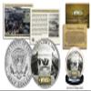 World War II D-Day Normandy Landings JFK Half Dollar U.S. Coin with Fact Trading Card view 2