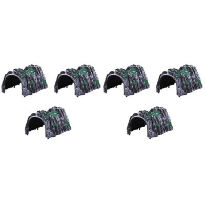 Simulation Train Tunnel Cave Model, 6Pcs Plastic Rock Mountain Scenery Accessories Compatible with Wooden Track Railway Kids Toy Diorama Layout