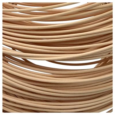 homeemoh 2.5mm Round PE Rattan 60m Synthetic Rattan Weaving Material Plastic Rattan for Knit Repair Basket Making DIY Art & Craft,Wood Color