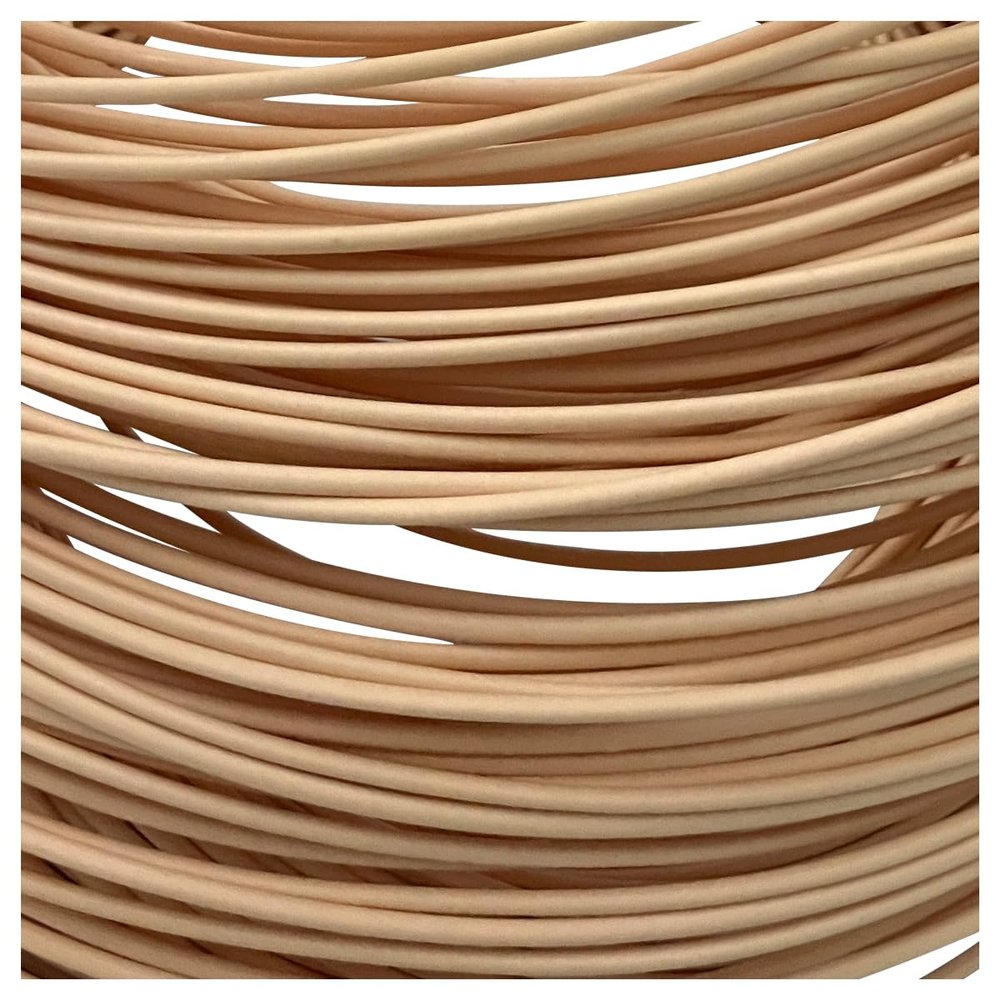 homeemoh 2.5mm Round PE Rattan 60m Synthetic Rattan Weaving Material Plastic Rattan for Knit Repair Basket Making DIY Art & Craft,Wood Color
