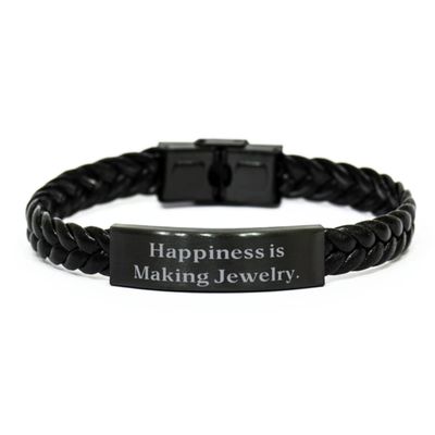 Krumfortable Living Happiness is Making Jewelry. Jewelry Making Braided Leather Bracelet, Perfect Jewelry Making, for Friends