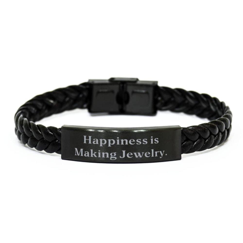 Krumfortable Living Happiness is Making Jewelry. Jewelry Making Braided Leather Bracelet, Perfect Jewelry Making, for Friends