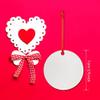 WILLBOND 72 Pieces Sublimation Ornament Blanks Pendants, Personalized MDF Sublimation Christmas Ornament Blanks Double Side for Heat Press Printing with Red String for Christmas Valentines view 4