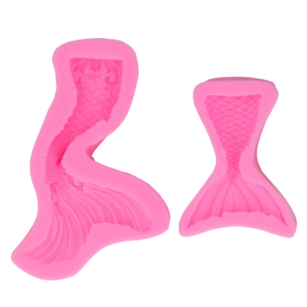 3Pcs Silicone Mermaid Tail Shaped Mold 3D Resin Mold Chocolate Mold,Fondant Cake Mold, Soap Mold DIY Candle Clay Mold Kitchen Utensils Bakeware for Household Baking Mold, Fondant Cake Mold, 3Pcs
