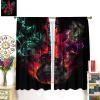 Kazynee Burning Electric Guitar Blackout Curtains for Bedroom,Cool Musical Instruments Guitar with Colorful Misty Window Treatments Rod Pocket 2 Panels 72L x 31.5W view 3