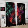 Kazynee Burning Electric Guitar Blackout Curtains for Bedroom,Cool Musical Instruments Guitar with Colorful Misty Window Treatments Rod Pocket 2 Panels 72L x 31.5W view 4