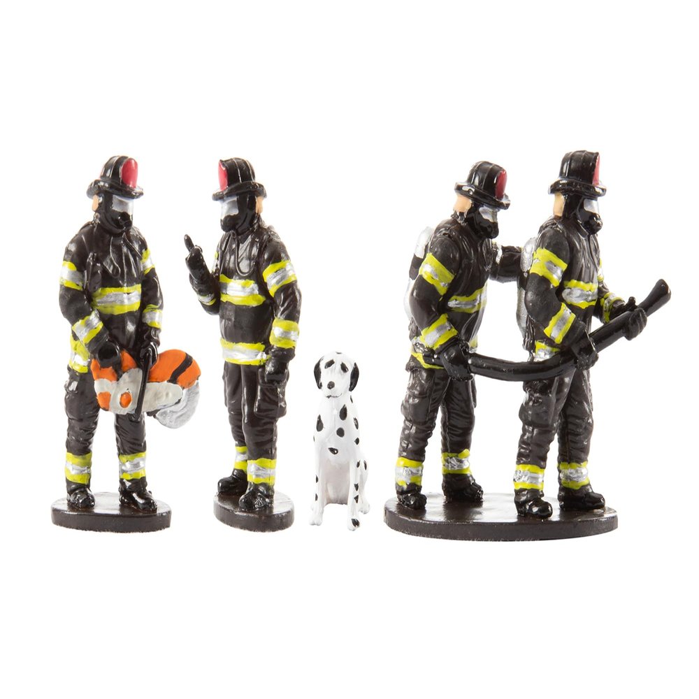 Lionel Firefighters and Dog Five Piece Miniature People Pack Model Train Accessory (2230180)