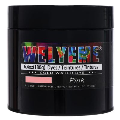WELYEME Cold Water Dye Pink, Tie Dye Powder, Fabric Dye Powder for Clothes