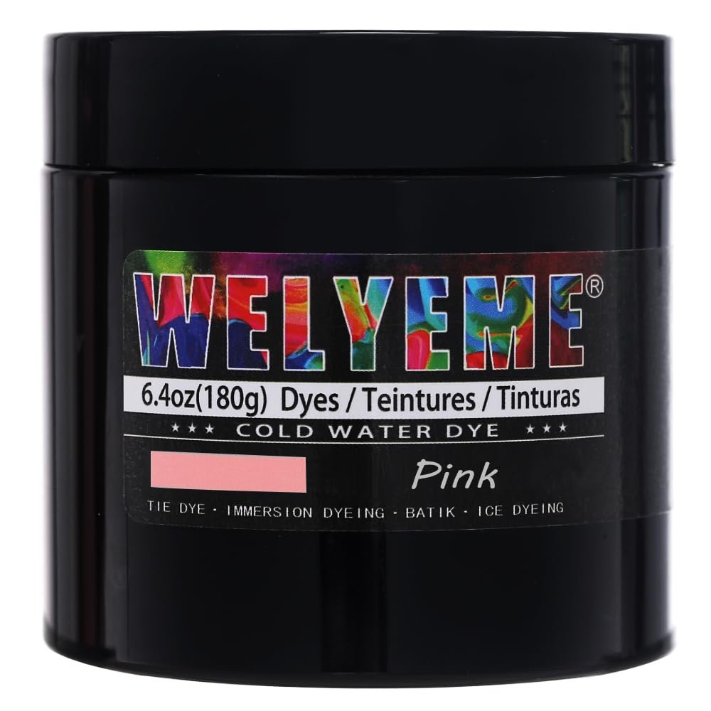 WELYEME Cold Water Dye Pink, Tie Dye Powder, Fabric Dye Powder for Clothes