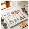 DIYOOHOMY 24 Pcs Polymer Clay Cutters Metal Making Clay Earring Jewelry Kit Molds Shape Tool Set Geometrical Flower Press Supplies view 3