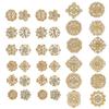 MEEDOZ 36 Pieces Crystal Rhinestone Flower Brooches for DIY Craft Party (Gold 36pcs) view 1