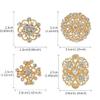 MEEDOZ 36 Pieces Crystal Rhinestone Flower Brooches for DIY Craft Party (Gold 36pcs) view 2