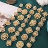 MEEDOZ 36 Pieces Crystal Rhinestone Flower Brooches for DIY Craft Party (Gold 36pcs) view 4