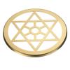PATIKIL 3.9 Inch Flower Frog Lid, Metal Round Floral Vase Insert Arranger Six-Pointed Star Pattern for Arrangement Plant Fixation, Gold Tone view 1