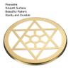 PATIKIL 3.9 Inch Flower Frog Lid, Metal Round Floral Vase Insert Arranger Six-Pointed Star Pattern for Arrangement Plant Fixation, Gold Tone view 3