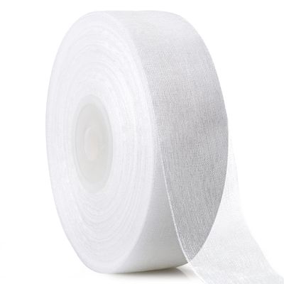 SOFIRE White Sheer Chiffon Ribbon Organza Ribbon for Gift Wrapping, Wedding, Crafts, 1 Inch Wide 50 Yards (White)