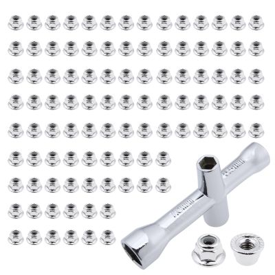 GoHobby 100PCS M4 Lock Nuts & Cross Wrench Hardware Tool Kit for Traxxas Axial Arrma Tamiya Redcat 1/10 RC Monster Truck Crawler Buggy Drift On-Road Car