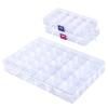 COSICS Bead Organizer Storage Box, 1PCS 36-Grid False Nail Organizer, 2PCS 15-Grid NailRhinestone Empty Container Case with Movable Divider for Art Craft, Jewelry Accessory, Stickers, Tackle, Sewing view 1