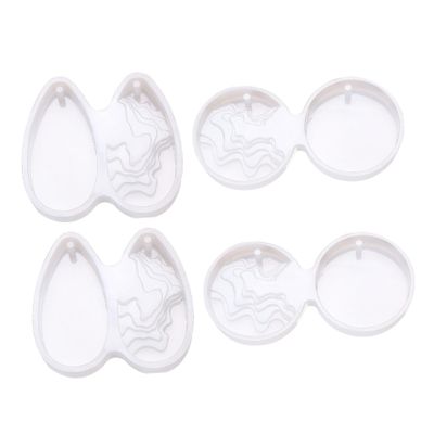 4pcs Silicone Jewelry Pendant Molds for Crafts Creative Casting Molds Hanging for Earrings and Charms Making