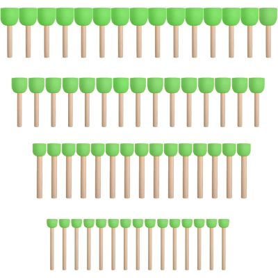 WAFJAMF 60 Pcs Assorted Size Round Sponges Brush Set, 4 Size DIY Paint Tools for Kids Green