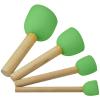 WAFJAMF 60 Pcs Assorted Size Round Sponges Brush Set, 4 Size DIY Paint Tools for Kids Green view 3