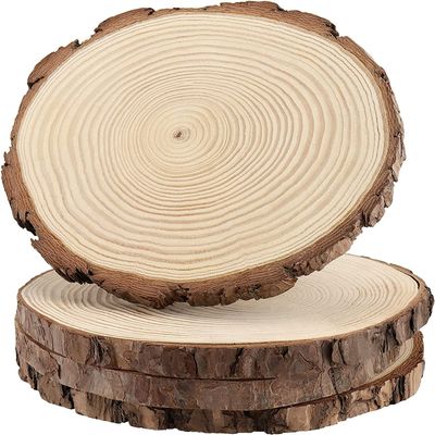 4Pack 8"-9" Round Rustic Woods Slices Unfinished Wood Great for Weddings Centerpieces Craft