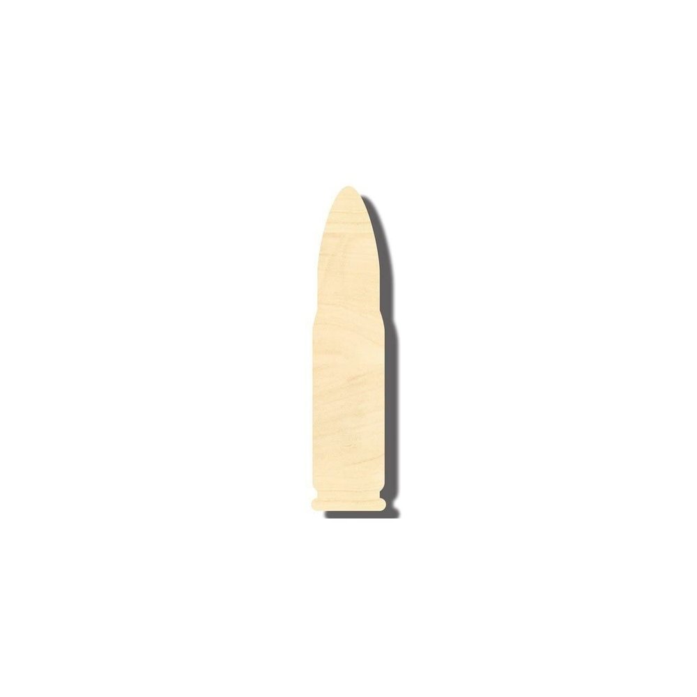 Unfinished Wood Bullet Shape Sporting Craft up to 46" DIY 7" / 1/4"