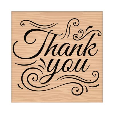 CRASPIRE Wooden Rubber Stamp Thank You Decorative Wood Stamps Vintage Wood Mounted Rubber Stamps for Card Making DIY Art Crafts Scrapbooking Journal Diary Letter Planner