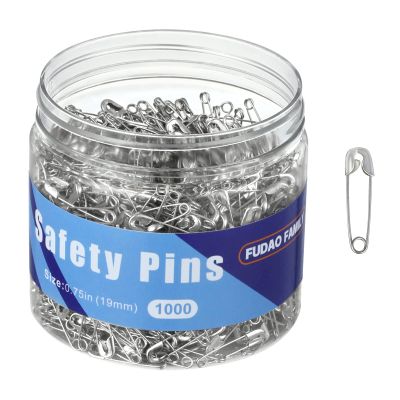 1,000 Pack Mini Safety Pins 0.75 inch (19mm), Small Safety Pins for Clothes, Tiny Safety Pin