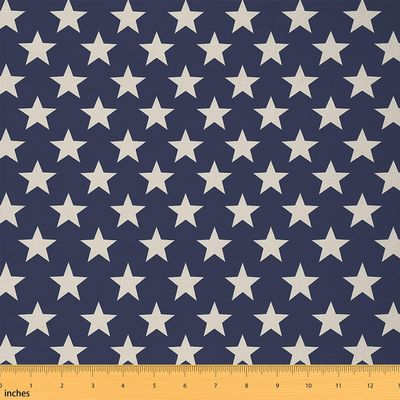 Feelyou Star American Flag Upholstery, Independence Themed Decorative Fabric, DIY Indoor/Outdoor, 3 Yards, Navy Blue