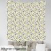 Feelyou Floral Outdoor Fabric by The Yard, Daisy Flowers Bees Upholstery Fabric for Chairs, Spring Garden Sunflower Botanical Decorative Fabric for Home DIY Projects, 10 Yards, Yellow White view 3