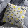 Feelyou Floral Outdoor Fabric by The Yard, Daisy Flowers Bees Upholstery Fabric for Chairs, Spring Garden Sunflower Botanical Decorative Fabric for Home DIY Projects, 10 Yards, Yellow White view 4