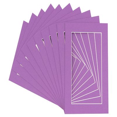 Poster Palooza Pack of 25 Acid Free 10x13 Mats Bevel Cut for 8x10 Photos - Dark Purple Precut Matboards With Backing Boards and Clear Photo Mat Bags For Pictures, Photos, Framing - 4-ply Thickness