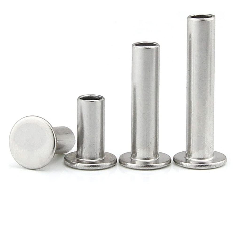 100 Pieces 304 Stainless Steel Large Flat Head Half Hollow Shank Rivets for Small Generators. M2x16mm