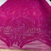 Backdrop King Inc, New Royalty Sequins Design on a 4-Way Stretch Mesh See Through Fabric (Neon Pink Iridescent, 3 Yards) view 1