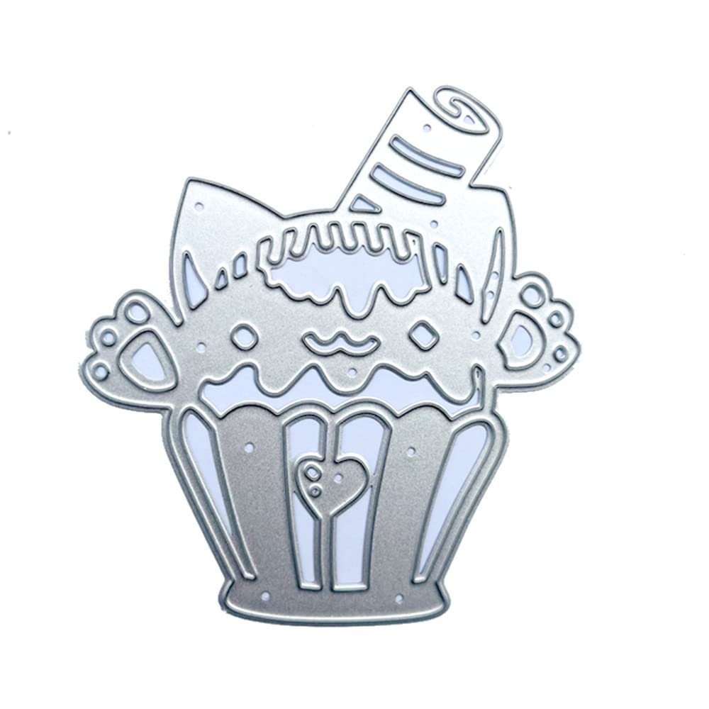 Cat Ice Cream Metal Die Cuts, Cutting Dies for Card Making Clearance, Embossing Dies for Scrapbooking, DIY Album Paper Cards Decoration