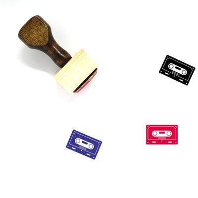 Cassette Tape Wooden Rubber Stamp No. 77 (1" x 1")