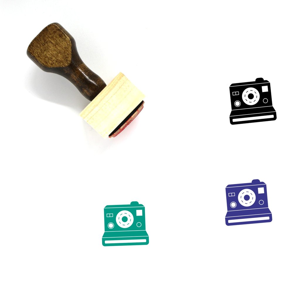 Polaroid Camera Wooden Rubber Stamp No. 5 (1" x 1")