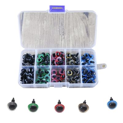 100 Pieces Plastic Safety Eyes with Washers Plastic Animal Eyes Sewing Crafting Buttons Eyes Plastic Craft Crochet Eyes for DIY Craft Making, 8mm