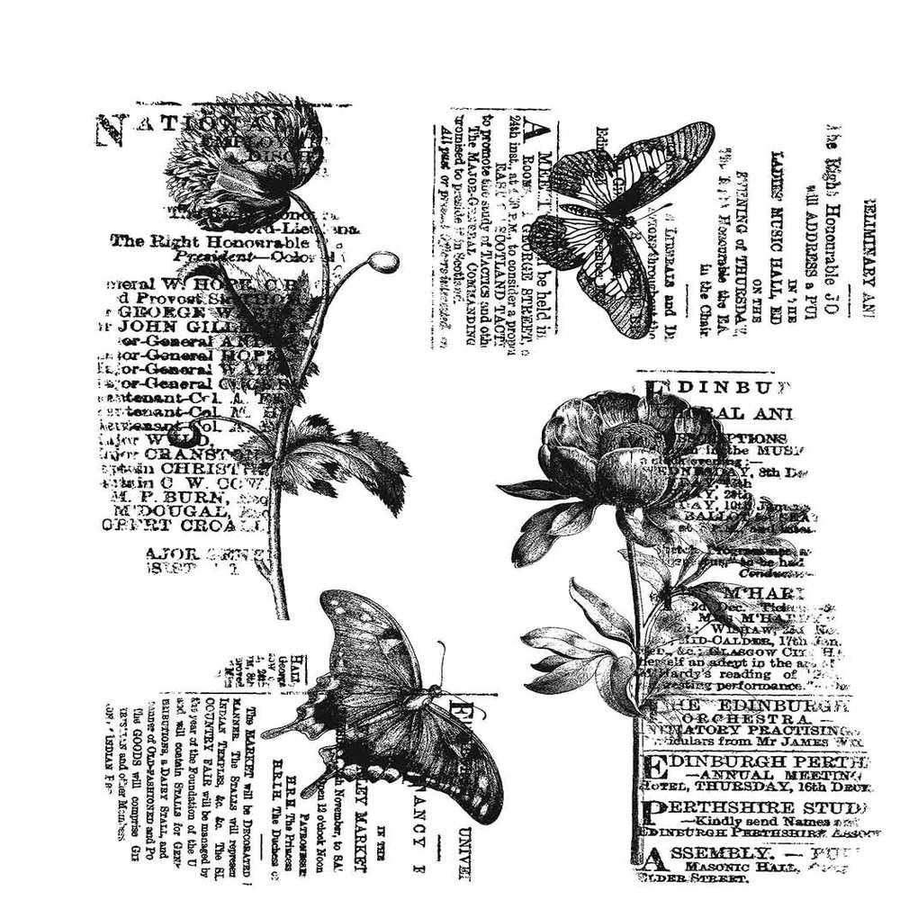 Tim Holtz Cling Stamps 7"X8.5"-Botanic Elements