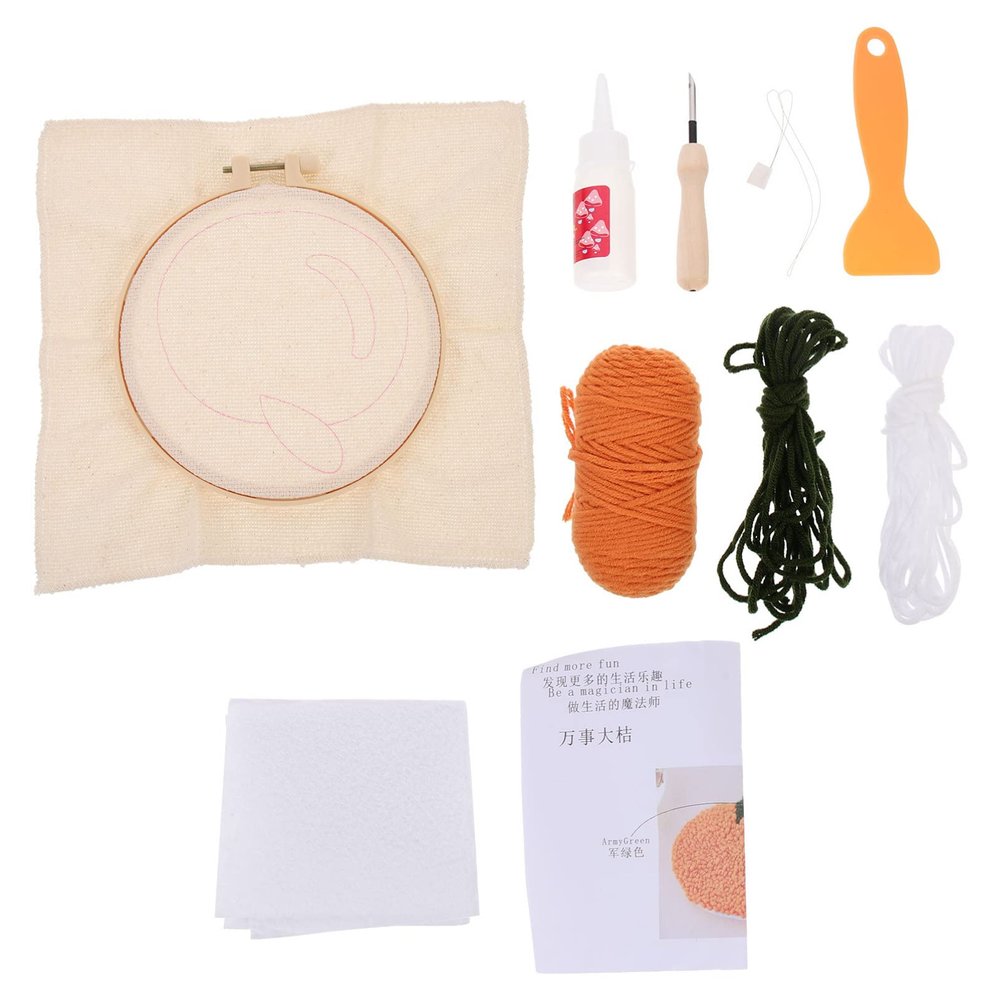 SEWACC 1set Punch Needle Creative Embroidery Material Kit for Handmade Crafts for Birthdays Holidays Artistic Projects Includes Basic Tools for Beginners