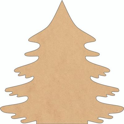 Christmas Tree Wooden 7" Cutout, Unfinished Wood MDF 1/8" Wall Hanging