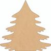 Christmas Tree Wooden 7" Cutout, Unfinished Wood MDF 1/8" Wall Hanging view 1