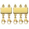 Qulltk 2 Pcs Layered Necklace Clasps Necklace Connector Multiple Strands Clasp for Layering Jewelry,Gold and Silver Separator for Stackable Necklaces Chains view 1