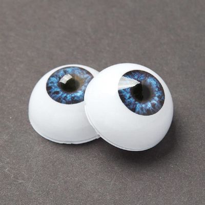 Factory Direct Craft 6 Pairs of Realistic Cobalt Blue Color Half Round Eyes for Sculpture, Art, Modeling Projects & Halloween Displays | Size: 24 mm (15/16") Dia