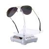 TOMYEUS Glasses Stand Glasses Display Stand Set Creative Rotary Sunglasses Organizer Glasses Standing Window Display Sunglasses Storage Glasses Holder (Color : Silver) view 1