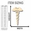 Unfinished Wood Caduceus Shape Medicine Craft up to 46" DIY 7" / 1/4" view 2